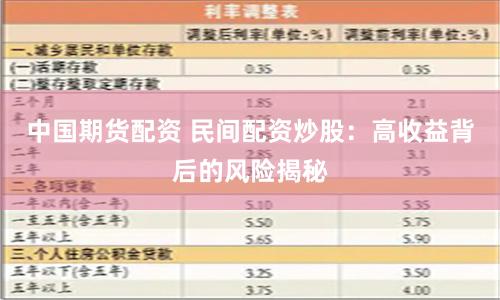 中国期货配资 民间配资炒股：高收益背后的风险揭秘
